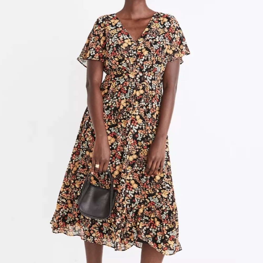 Madewell Midi Dress in Flower Garden Size 14 NWT
